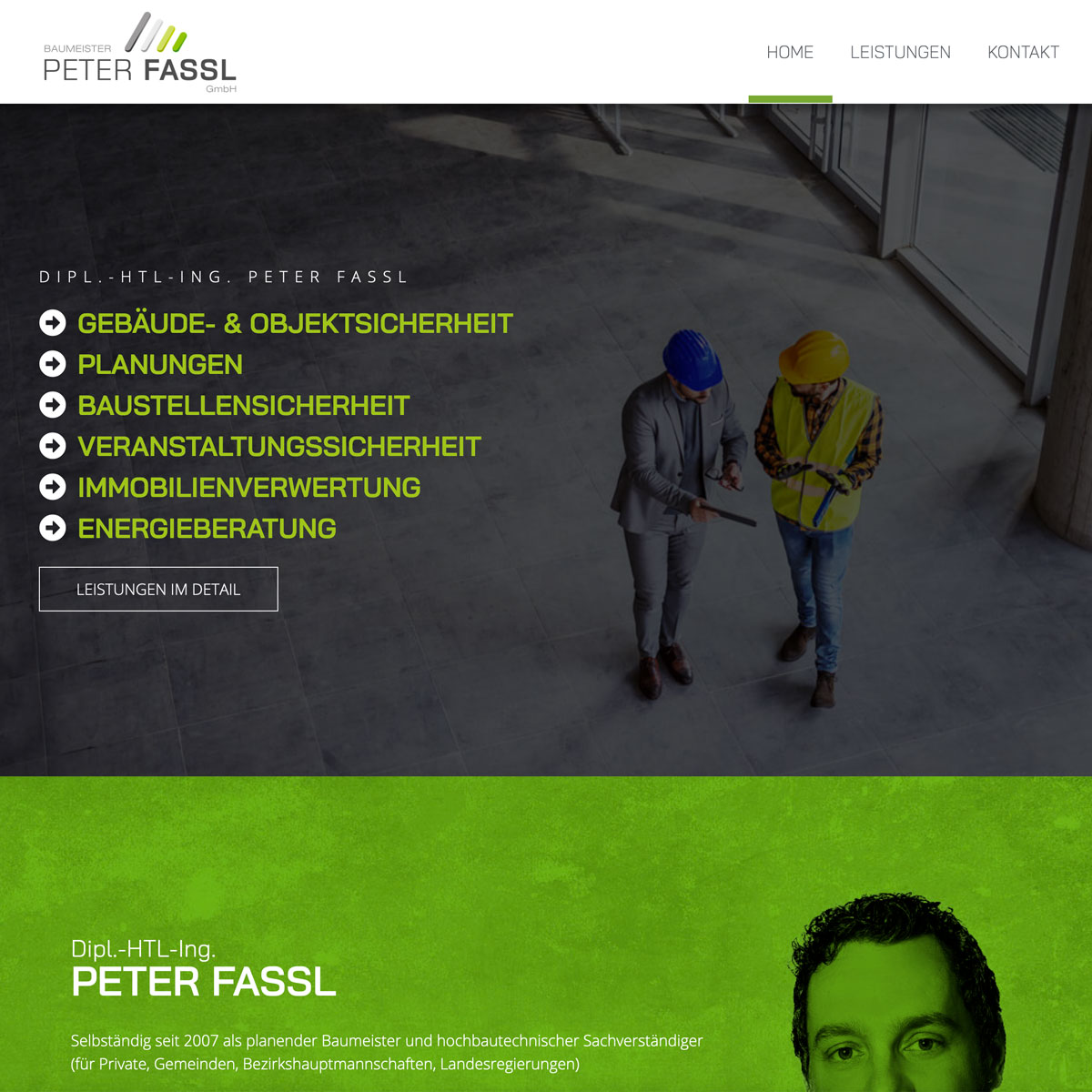 Website Baumeister Peter Fassl
