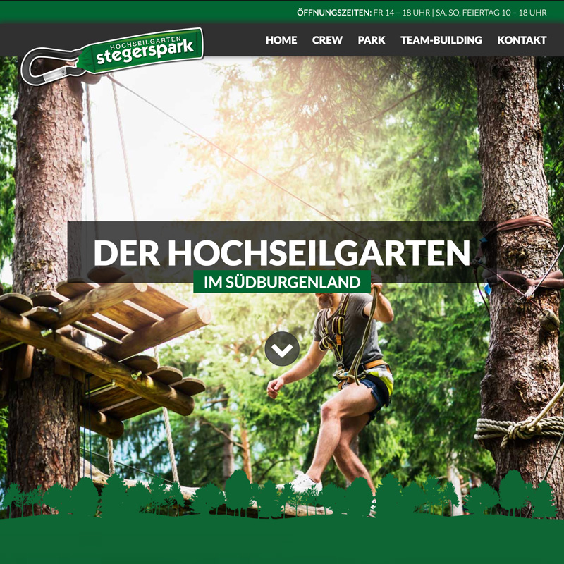 Website Hochseilgarten stegerspark