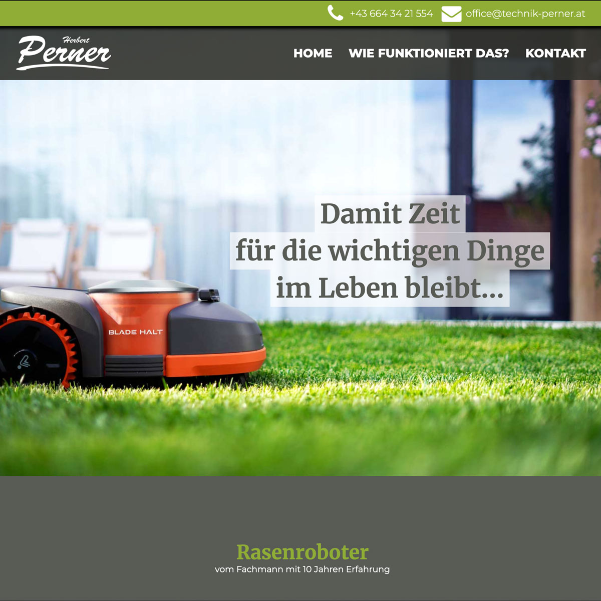 Website Herbert Perner – Rasenroboter, Mähroboter in der Steiermark