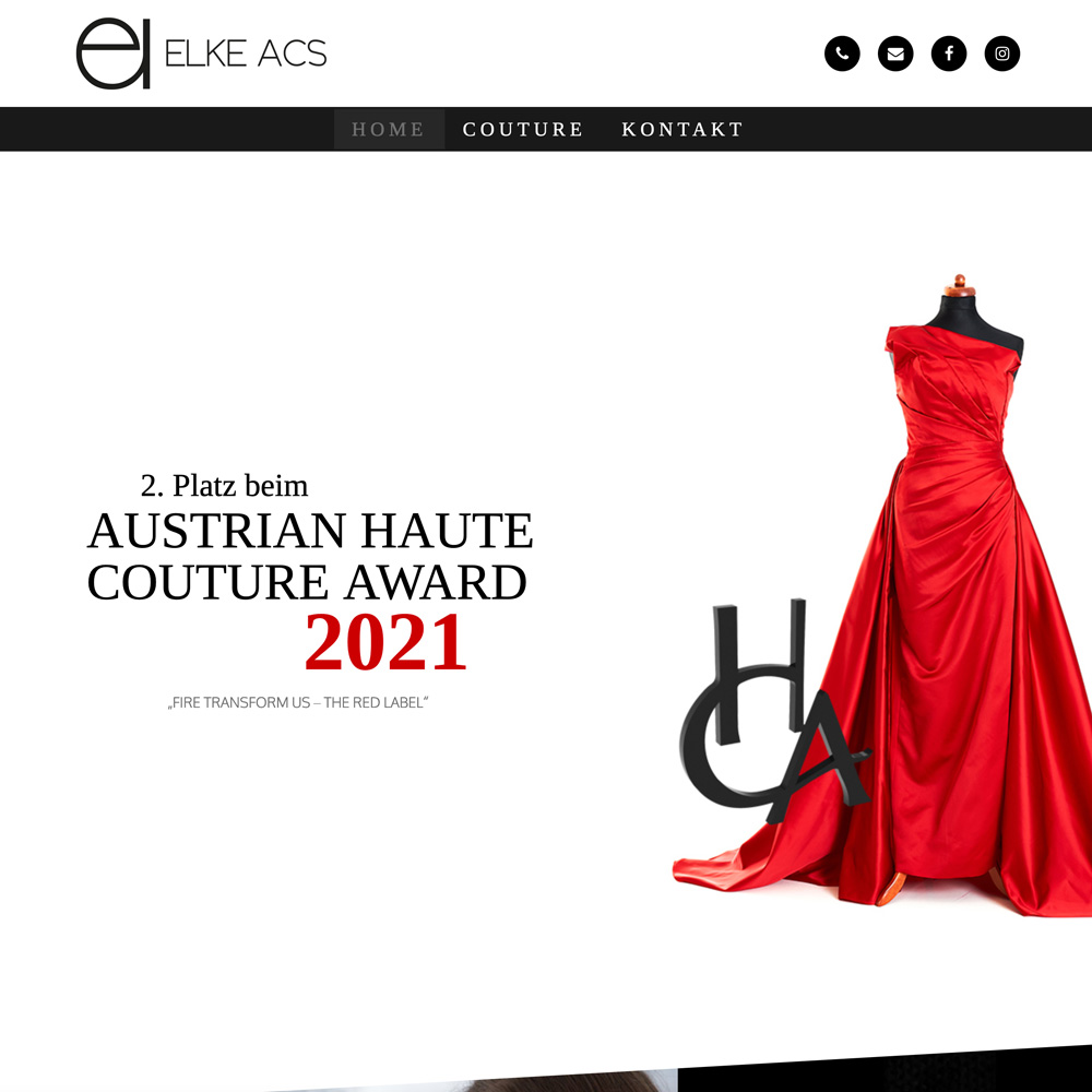 Website der Schneidermeisterin Elke Acs