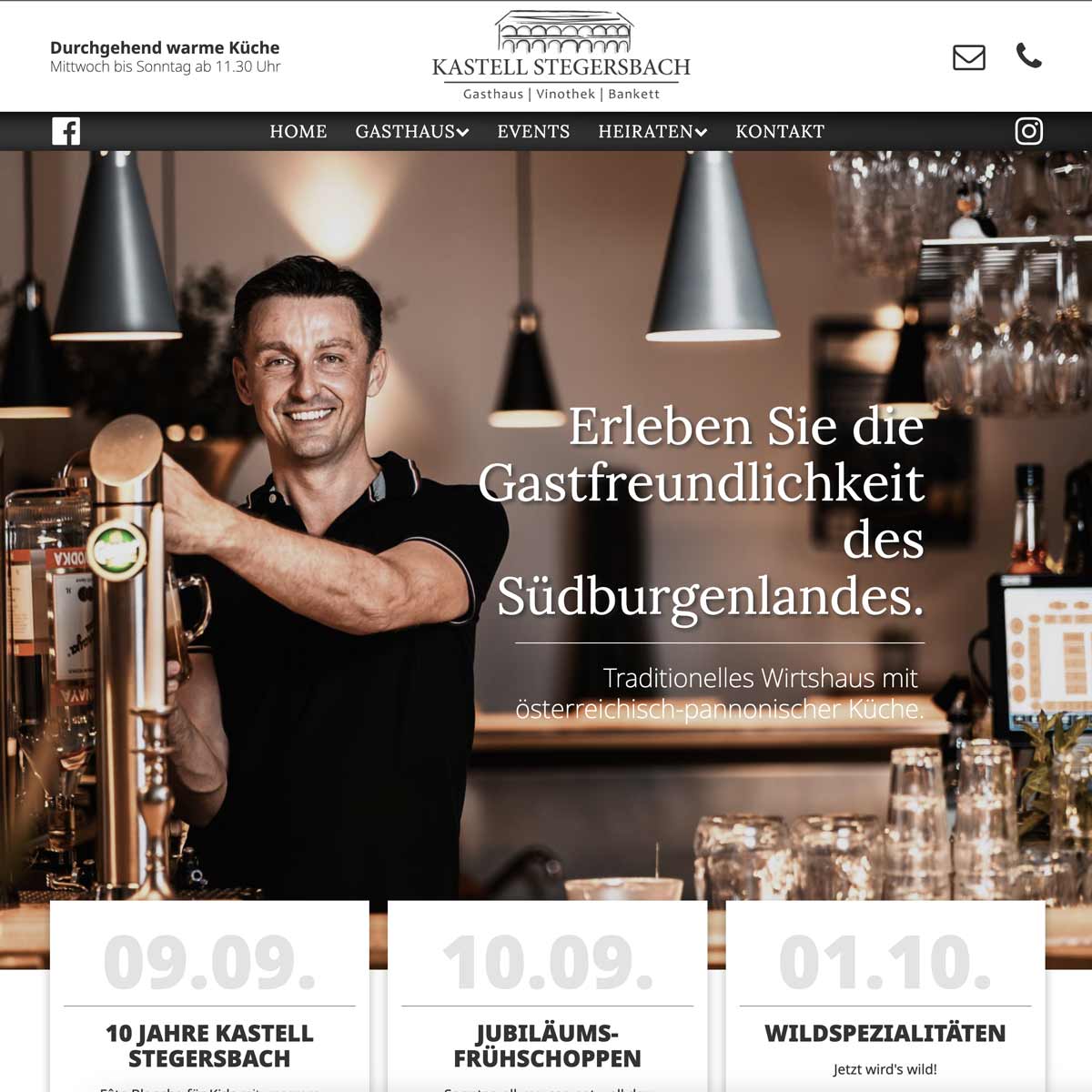 Kastell Stegersbach Website